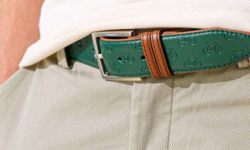 ceinture homme verte motifs marque belge kazartt